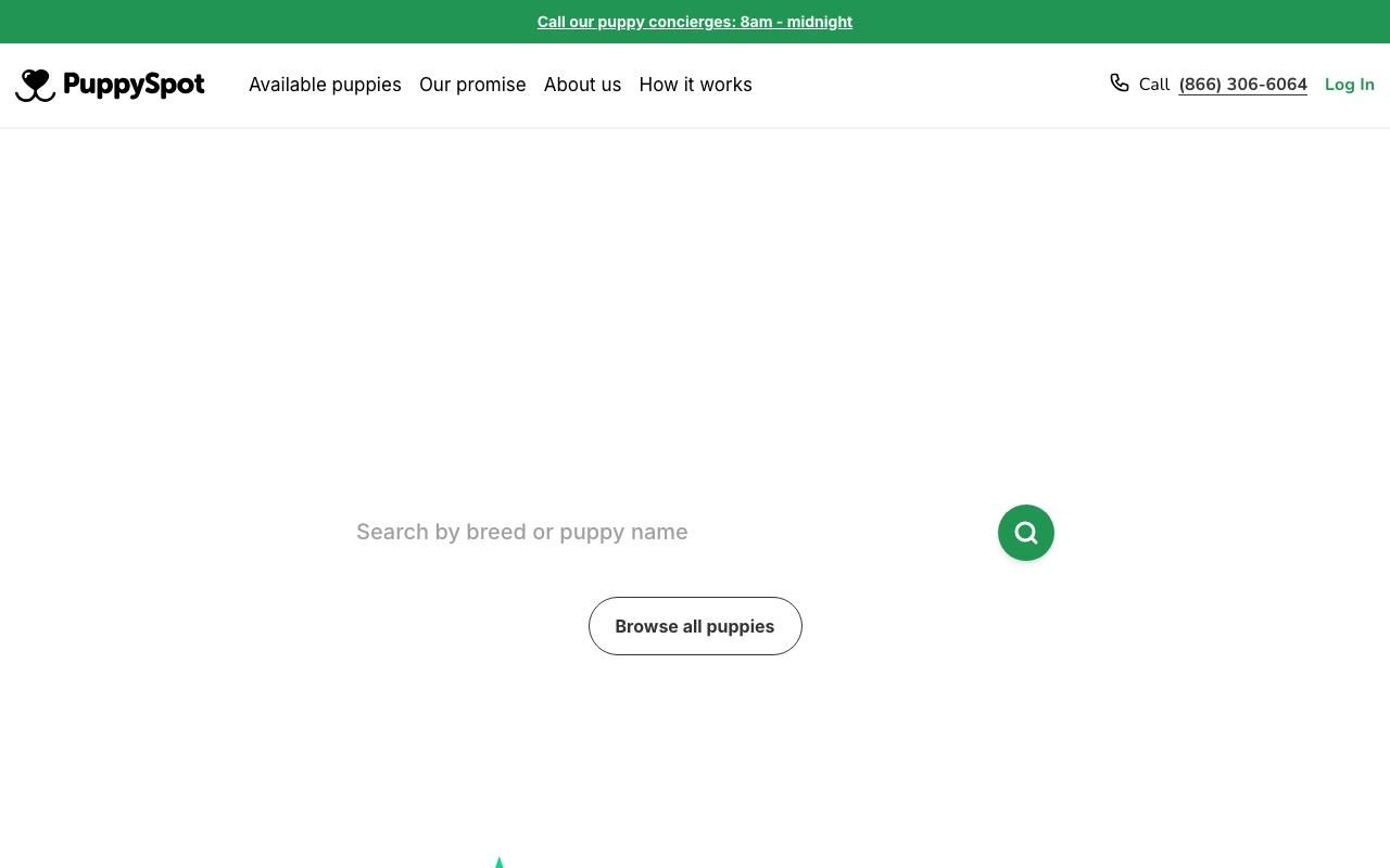 puppyspot.com homepage screenshot