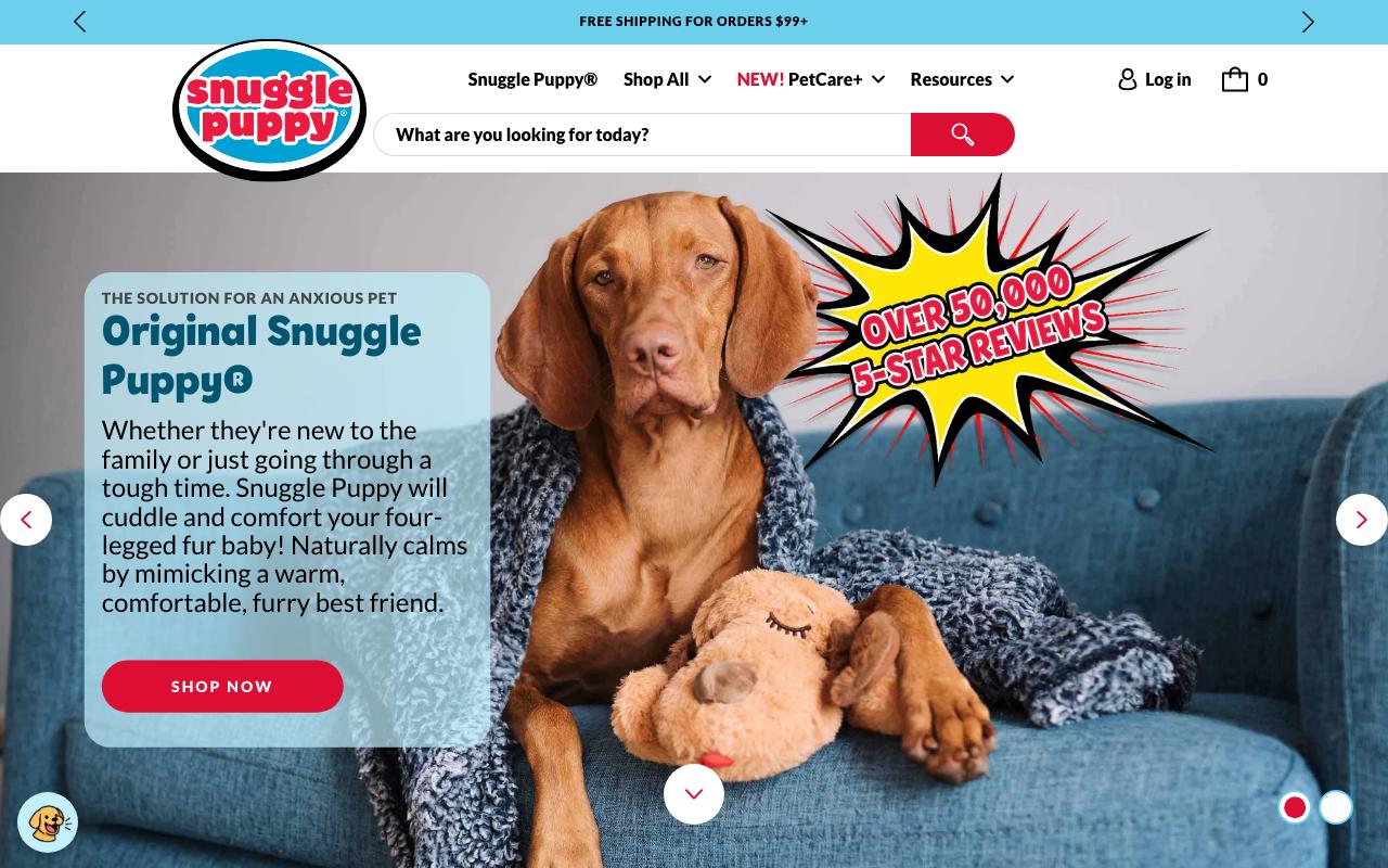 snugglepuppy.com homepage screenshot